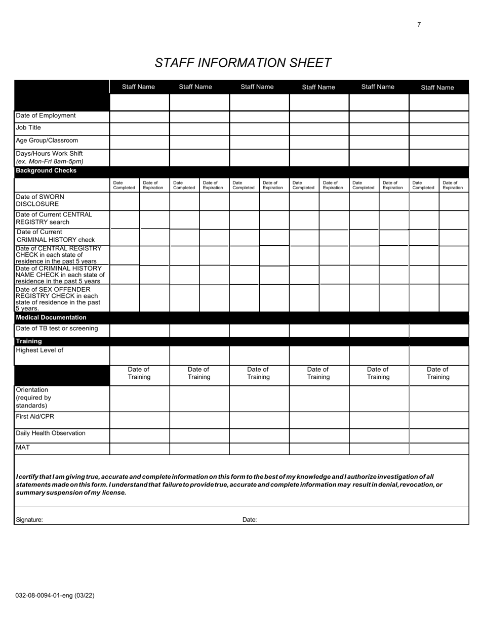 Form 032-08-0094-01-ENG Renewal Application for a License to Operate a Family Day Home (Fdh) - Virginia, Page 7