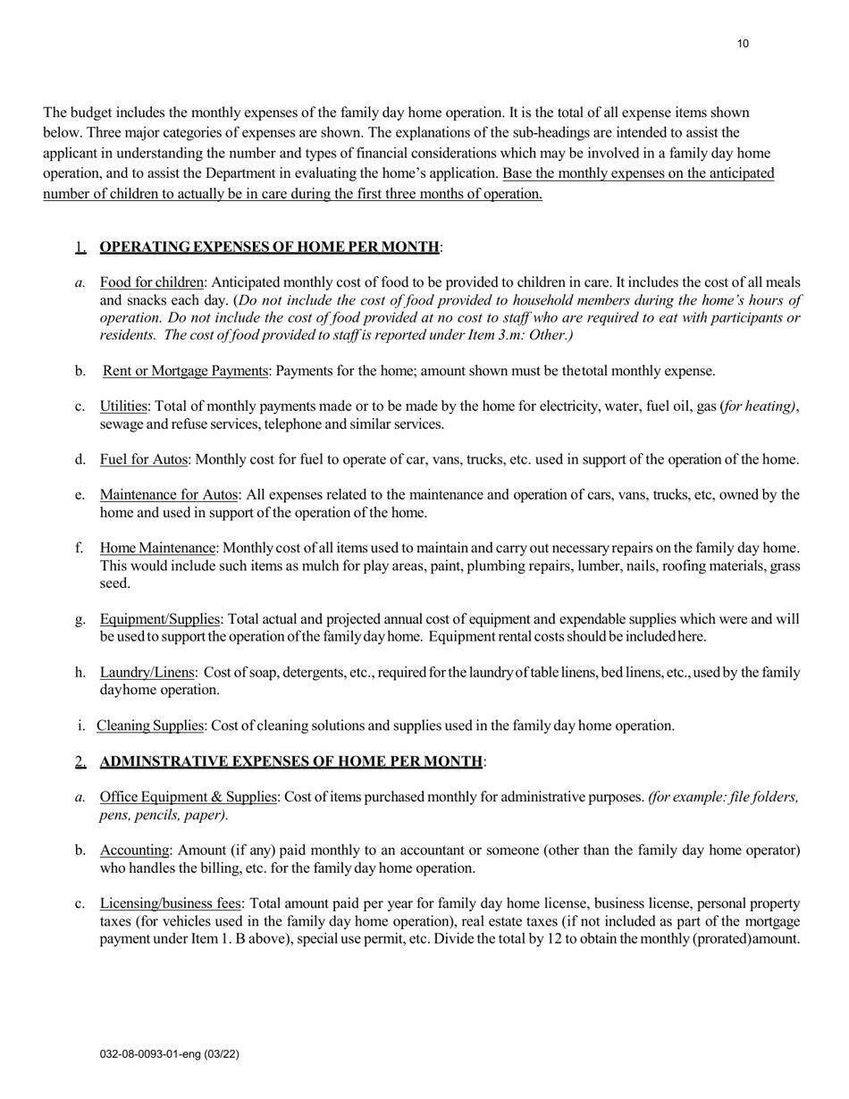 Form 032-08-0093-01-ENG Initial Application for a License to Operate a Family Day Home (Fdh) - Virginia, Page 10