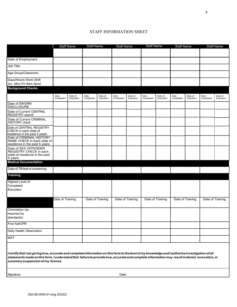 Form 032-08-0093-01-ENG Initial Application for a License to Operate a Family Day Home (Fdh) - Virginia, Page 8