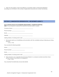 Endorsement Application Form - Atlantic Immigration Program - Prince Edward Island, Canada, Page 10