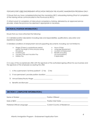 Endorsement Application Form - Atlantic Immigration Program - Prince Edward Island, Canada, Page 4
