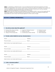 Endorsement Application Form - Atlantic Immigration Program - Prince Edward Island, Canada, Page 8