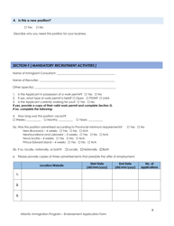 Endorsement Application Form - Atlantic Immigration Program - Prince Edward Island, Canada, Page 9