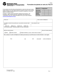 Document preview: DOT Form 272-066 Title VI Complaint Form - Washington (French)