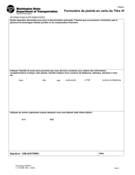 DOT Form 272-066 Title VI Complaint Form - Washington (French), Page 3