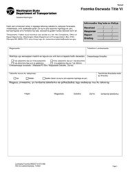 Document preview: DOT Form 272-066 Title VI Complaint Form - Washington (Somali)