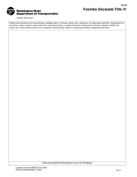 DOT Form 272-066 Title VI Complaint Form - Washington (Somali), Page 2