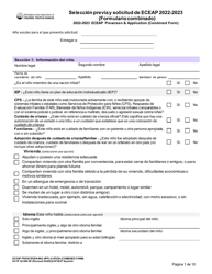 Document preview: Formulario DCYF05-006 Seleccion Previa Y Solicitud De Eceap (Formulario Combinado) - Washington (Spanish)