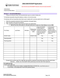 Document preview: DCYF Form DOC05-006B Eceap Application - Washington, 2023