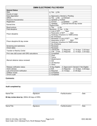 Form DOC01-010 Audit Checklist - Central File - Washington, Page 2