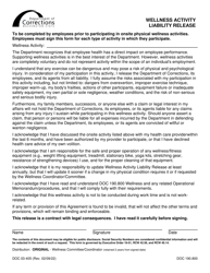 Form DOC03-405 &quot;Wellness Activity Liability Release&quot; - Washington