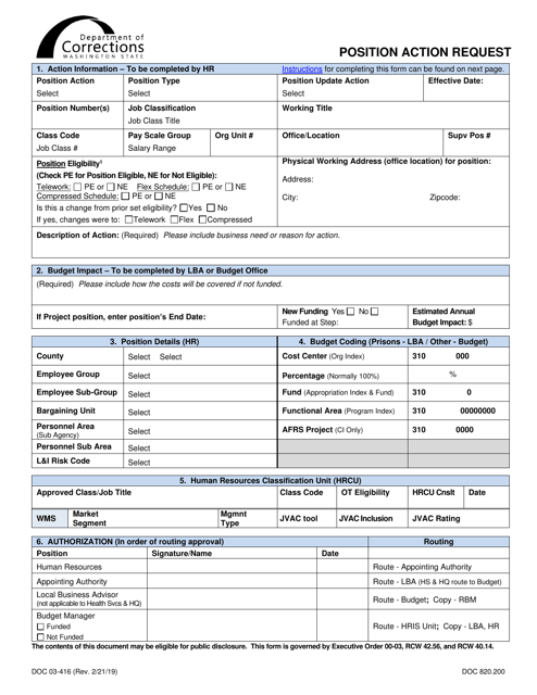 Form DOC03-416  Printable Pdf