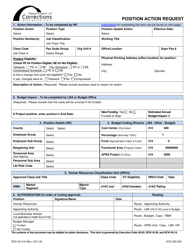 Form DOC03-416 Position Action Request - Washington