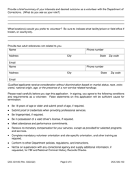 Form DOC03-440 Volunteer Application and Registration - Washington, Page 3