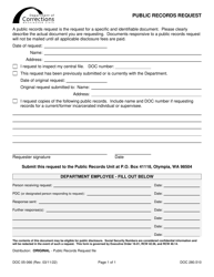 Form DOC05-066 &quot;Public Records Request&quot; - Washington