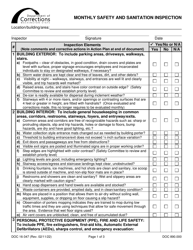 Form DOC16-347 &quot;Monthly Safety and Sanitation Inspection&quot; - Washington