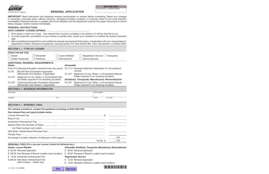 Form OL45 &quot;Renewal Application&quot; - California