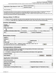 Form PTO/AIA/14 Application Data Sheet 37 Cfr 1.76