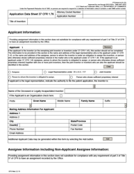 Form PTO/AIA/14 &quot;Application Data Sheet 37 Cfr 1.76&quot;, Page 5