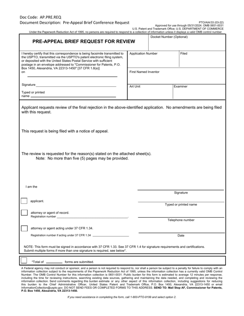 Form PTO/AIA/33  Printable Pdf