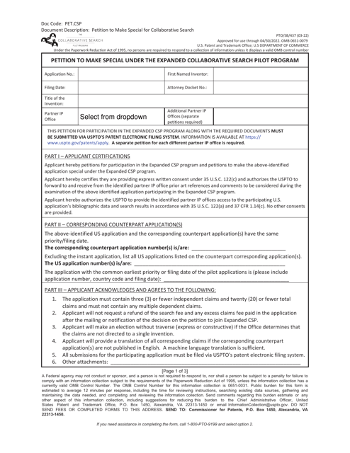 Form PTO/SB/437  Printable Pdf