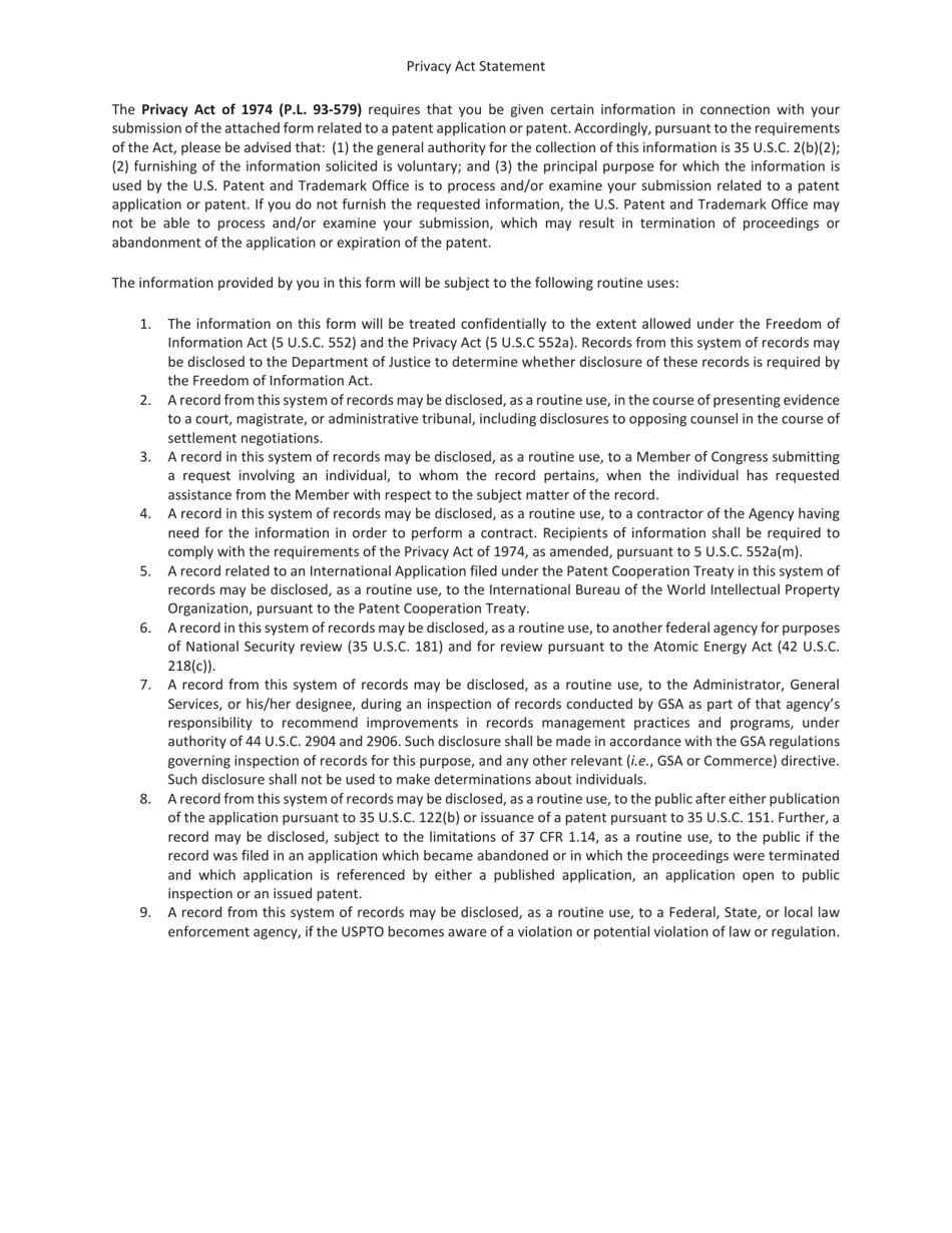 Form PTO / SB / 437 Petition to Make Special Under the Expanded Collaborative Search Pilot Program, Page 4