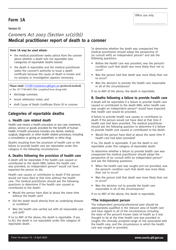 Form 1A &quot;Medical Practitioner Report of Death to a Coroner&quot; - Queensland, Australia