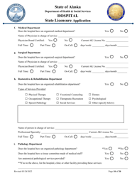 Hospital State Licensure Application - Alaska, Page 10