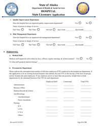 Hospital State Licensure Application - Alaska, Page 13