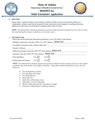 Hospital State Licensure Application - Alaska, Page 17
