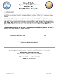 Hospital State Licensure Application - Alaska, Page 19