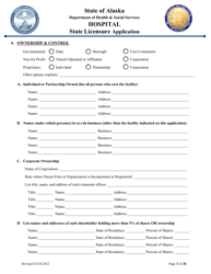 Hospital State Licensure Application - Alaska, Page 3