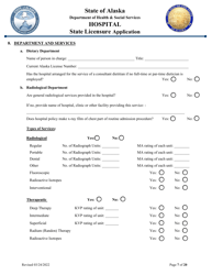 Hospital State Licensure Application - Alaska, Page 7