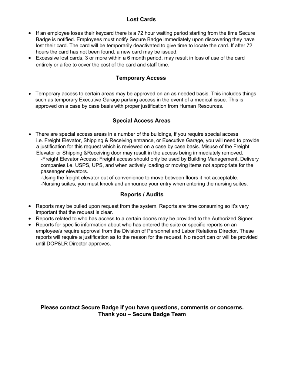State of Alaska Employee Access Request General Building Form - Alaska, Page 3
