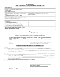 Document preview: Appendix A-2 Application to Carryforward Volume Cap - Arkansas