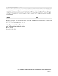 Idwr Mores Creek, Grimes Creek, and Tributaries Letter Permit Supplement Form - Idaho, Page 4