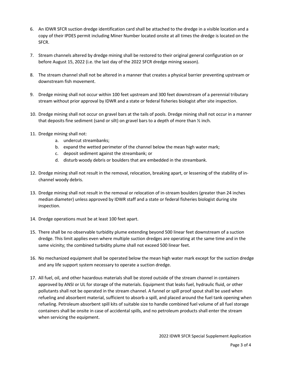 Idwr South Fork Clearwater River Special Supplement Application - Idaho, Page 5