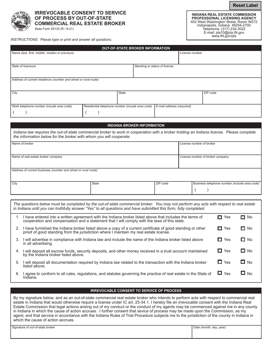 State Form 55135 - Fill Out, Sign Online and Download Fillable PDF ...