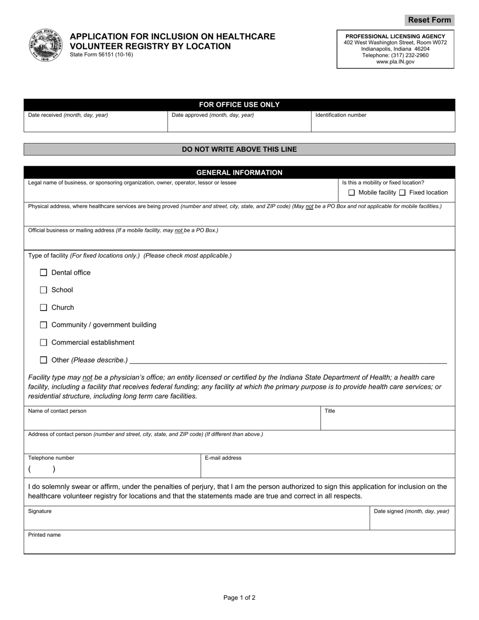 State Form 56151 - Fill Out, Sign Online and Download Fillable PDF ...