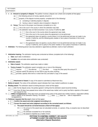 Form ADR-103 Petition to Confirm, Correct, or Vacate Attorney-Client Fee Arbitration Award (Alternative Dispute Resolution) - California, Page 2