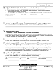 Formulario DV-110 Orden De Restriccion Temporal (Clets-Tro) - California (Spanish), Page 4
