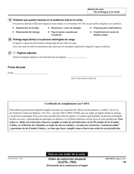 Formulario DV-110 Orden De Restriccion Temporal (Clets-Tro) - California (Spanish), Page 5