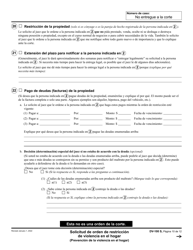 Formulario DV-100 Solicitud De Orden De Restriccion De Violencia En El Hogar - California (Spanish), Page 10