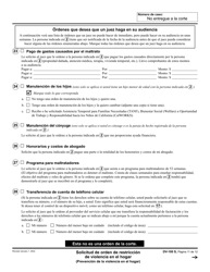 Formulario DV-100 Solicitud De Orden De Restriccion De Violencia En El Hogar - California (Spanish), Page 11