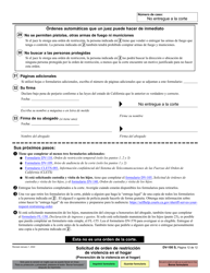 Formulario DV-100 Solicitud De Orden De Restriccion De Violencia En El Hogar - California (Spanish), Page 12