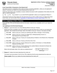 Form L2 &quot;Application to End a Tenancy and Evict a Tenant or Collect Money&quot; - Ontario, Canada, Page 5