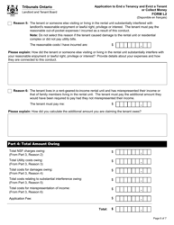 Form L2 &quot;Application to End a Tenancy and Evict a Tenant or Collect Money&quot; - Ontario, Canada, Page 8