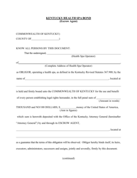 Document preview: Kentucky Health SPA Bond (Escrow Agent) - Kentucky