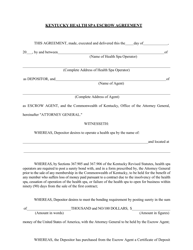 Document preview: Kentucky Health SPA Escrow Agreement - Kentucky