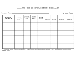 Form CPN-1 Sellers of Pre-need Cemetery Merchandise and Cemetery Companies Annual Reportin - Kentucky, Page 7